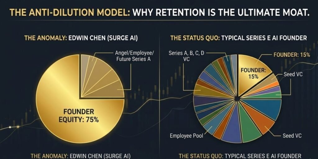 Founder Sovereignty vs. VC Dilution: Edwin Chen 75% Equity Audit