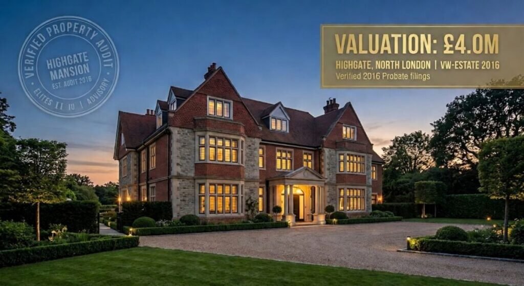 Audit of Victoria Wood's £4M Highgate mansion as a key dynastic asset transfer.