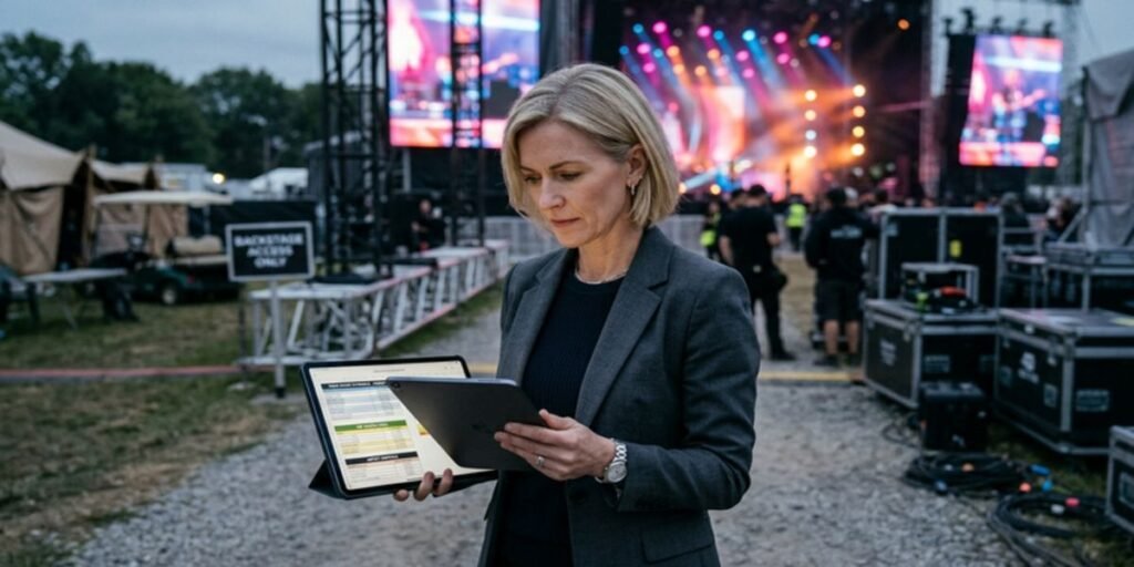 Representative image of Sarah Lynott’s professional background in event management and artist liaison within the music industry.