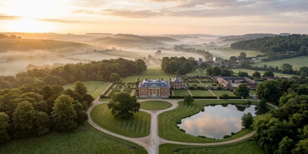 The WildKitchen at Ashcombe Estate, an exclusive lakeside dining venue featured in the Netflix series The Gentlemen.