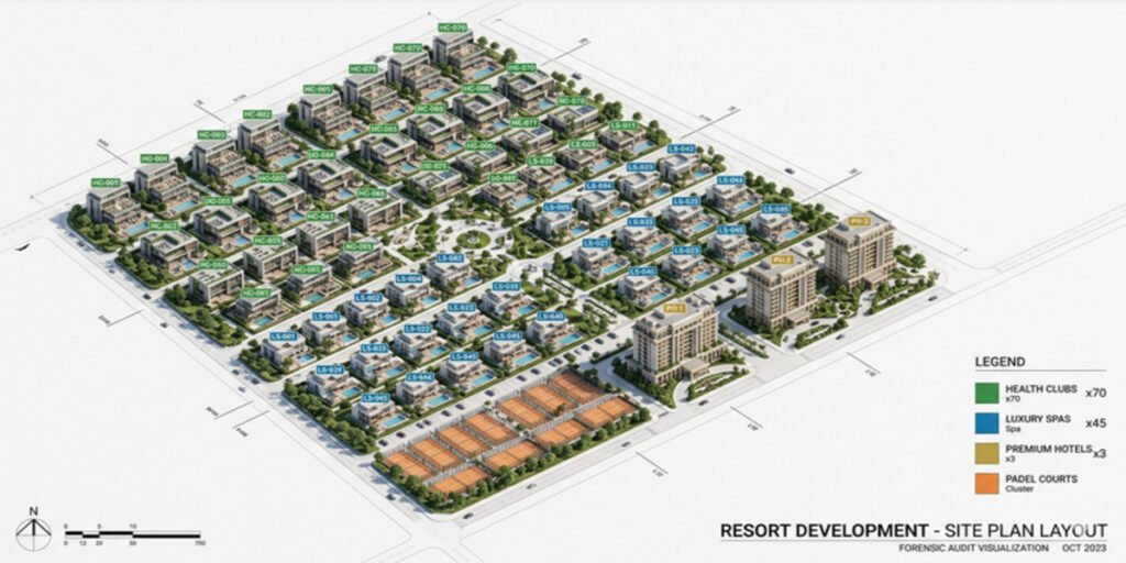3D architectural breakdown of the Bannatyne Group's 70 UK sites and international real estate.